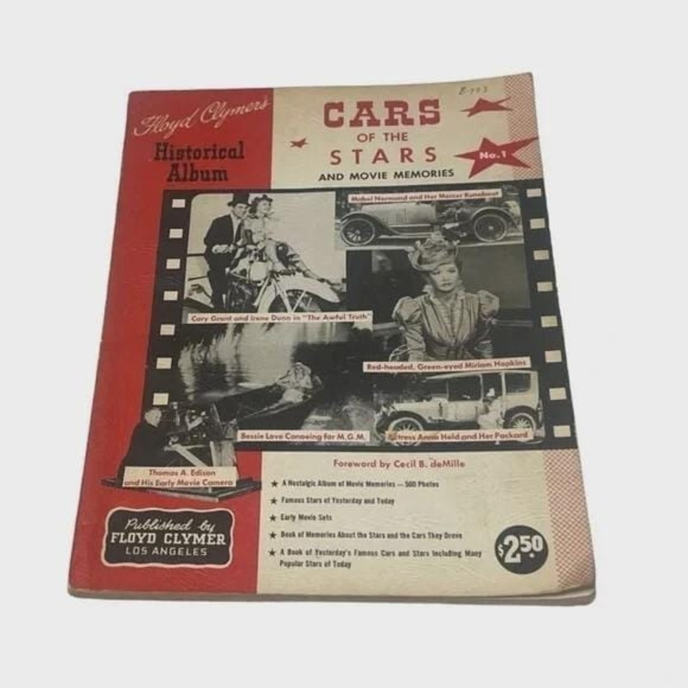 Floyd Clymers Historical Album Cars of the Stars and Movie Memories Vintage Book